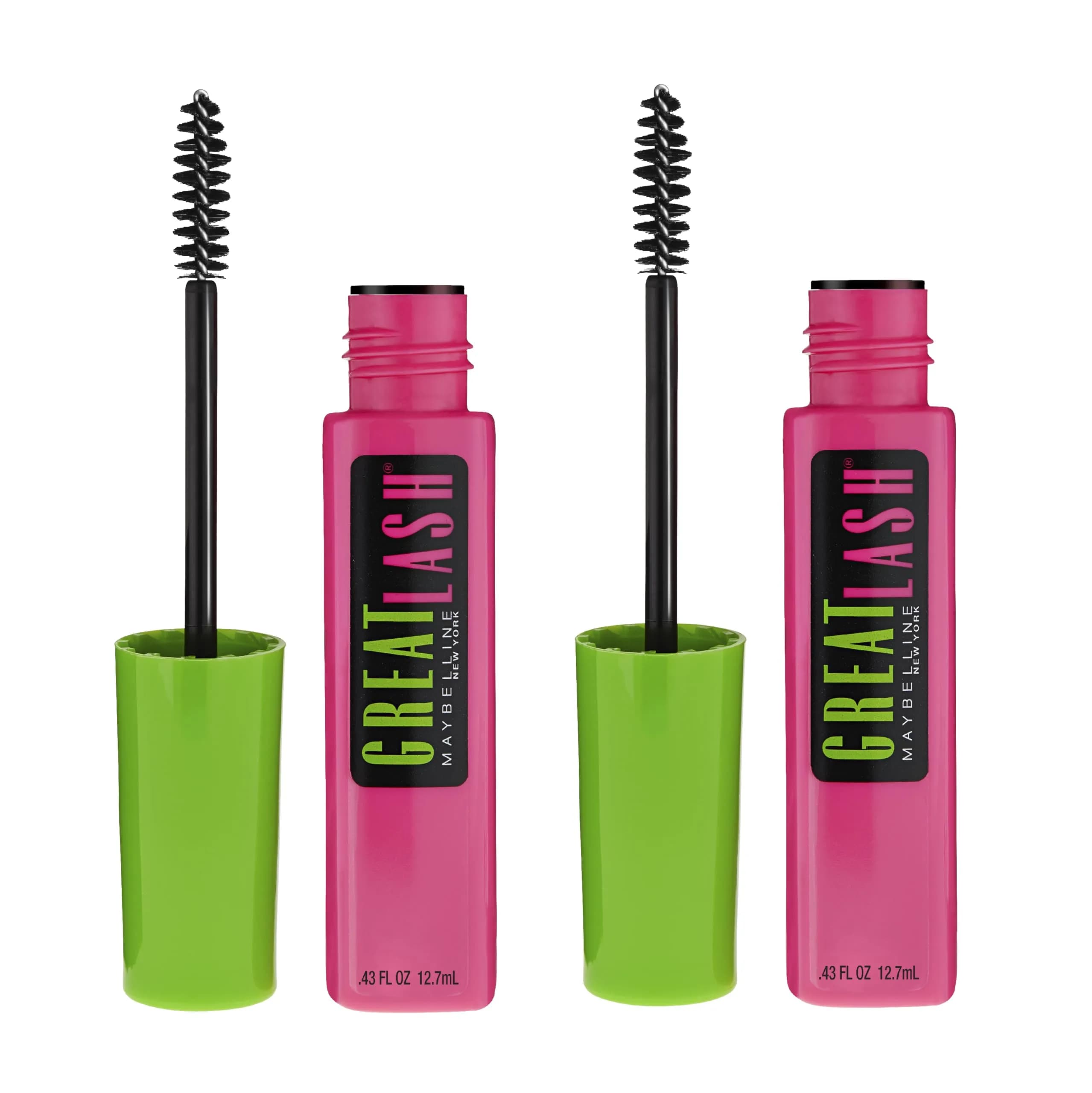 Maybelline Great Lash Washable Mascara Makeup, Volumizing Lash-Doubling Formula That Conditions As It Thickens, Very Black, 2 Count | Hypoallergenic Formula - main product image