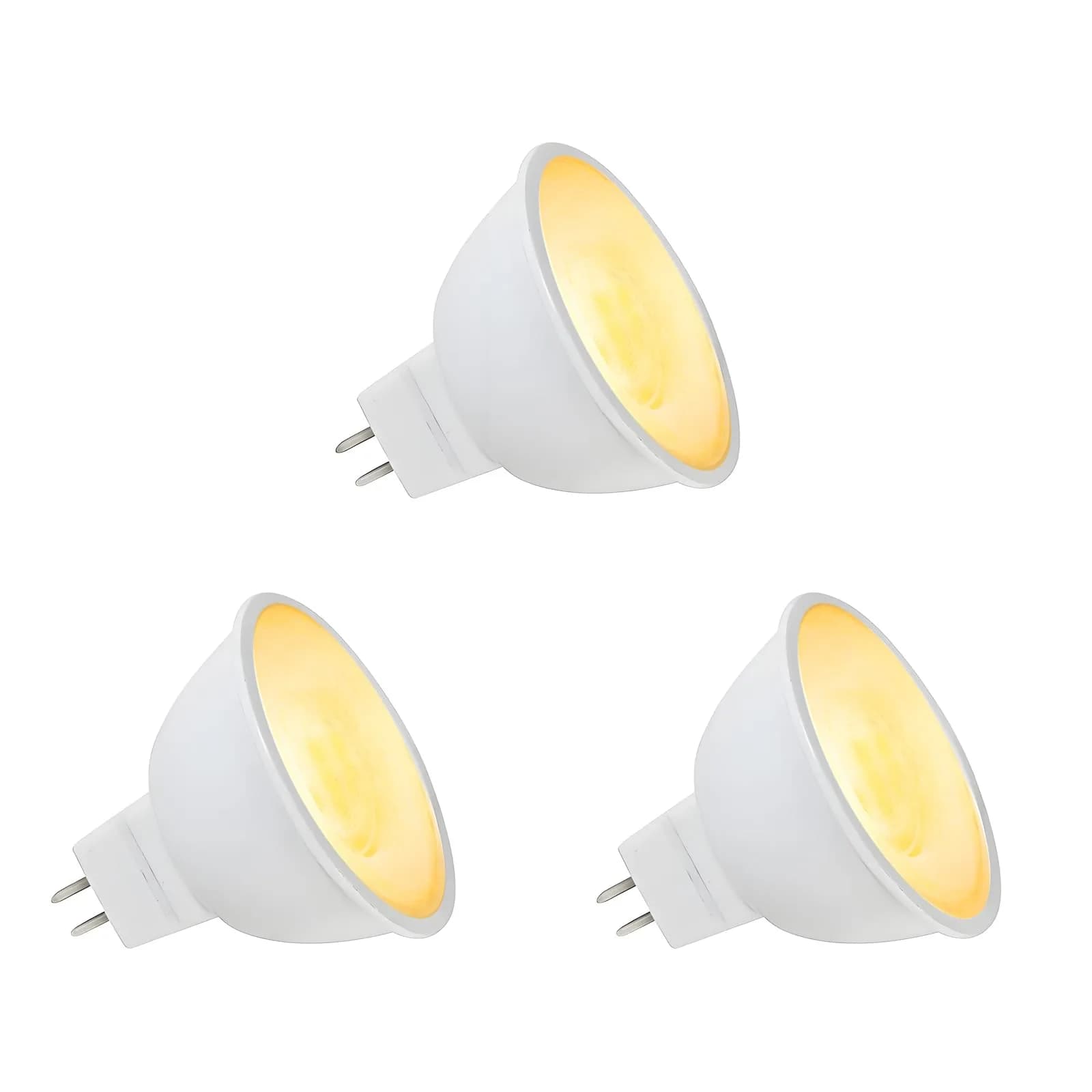 Makergroup MR16 LED Bulb 3W GU5.3 Bi-pin Base 12V Warm White 2700K-3000K 3-Pack | Landscape Spotlights — Warm White