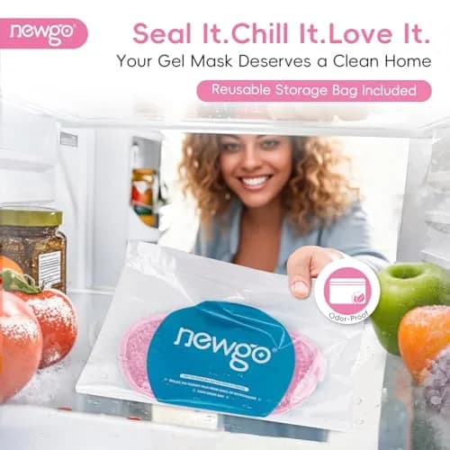 NEWGO Cooling Gel Cold Eye Mask for Puffy Eyes | Reusable Ice Pack with Plush Backing for Dark Circles & Migraine Relief thumbnail 5