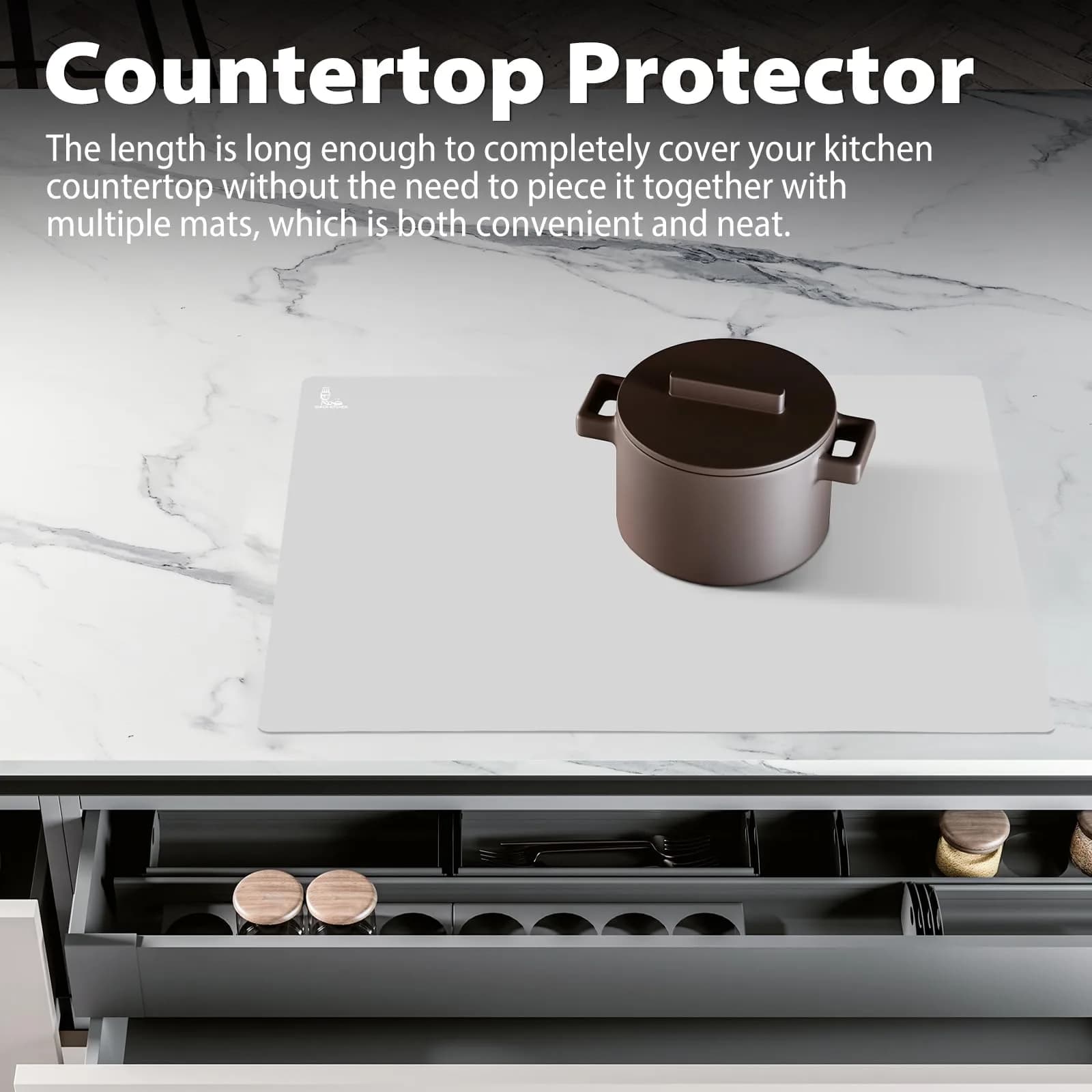 Folksy Super Kitchen Extra Large Silicone Baking Mat 40cm x 30cm (15.6" x 23.4") | Non-Stick Countertop Protector - view 6