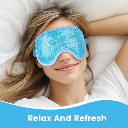 NEWGO Cooling Eye Mask for After Surgery, Reusable Gel Face Ice Pack, Blue (127 g) | Soothing Relief for Puffy Eyes, Headaches, Dark Circles thumbnail 4