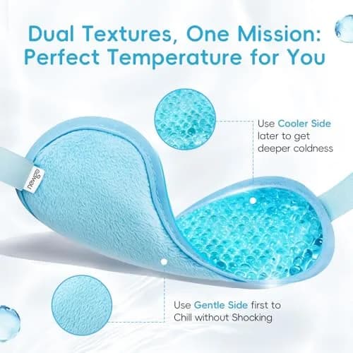 NEWGO Cooling Eye Mask for After Surgery, Reusable Gel Face Ice Pack, Blue (127 g) | Soothing Relief for Puffy Eyes, Headaches, Dark Circles thumbnail 3