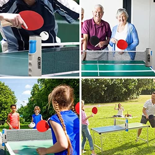 GSE Games & Sports Expert Retractable Ping Pong Net & Post, Adjustable Table Tennis Clamps, Black | Portable & Easy Setup for All Ages thumbnail 6