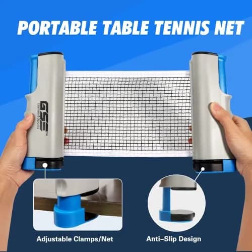 GSE Games & Sports Expert Grey Sport Table Game | Retractable Net & Post, Adjustable, Portable, Easy Setup thumbnail 4