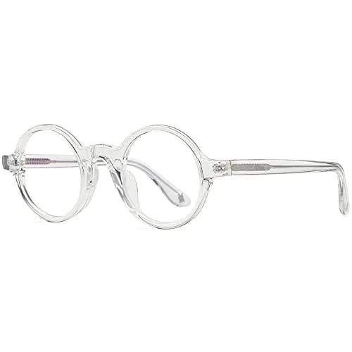 HEPIDEM Vintage Round Optical Glasses Frame 42mm (Clear) | Lightweight Acetate Full Rim thumbnail 5
