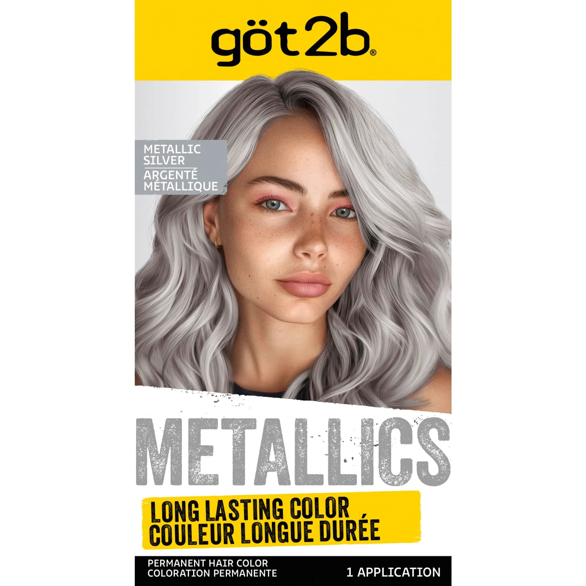 Got2B Metallics Permanent Hair Color M71 Metallic Silver 1 Count Cream | Multi-Dimensional Metallic Look - main product image