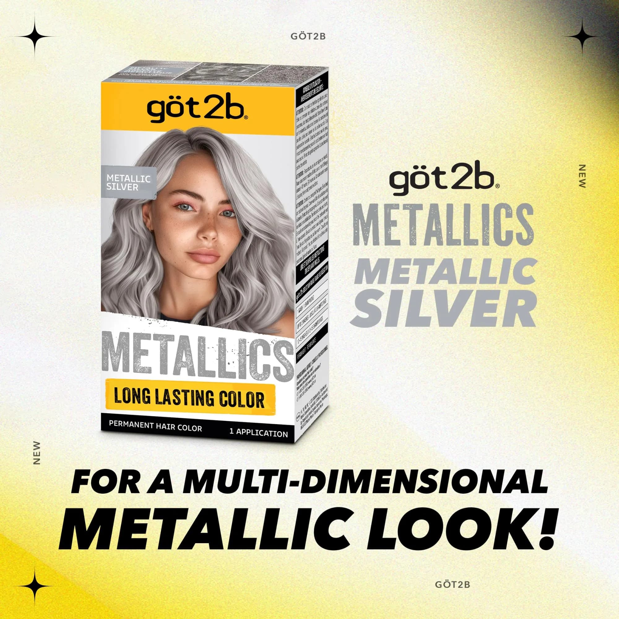 Got2B Metallics Permanent Hair Color M71 Metallic Silver 1 Count Cream | Multi-Dimensional Metallic Look - view 8
