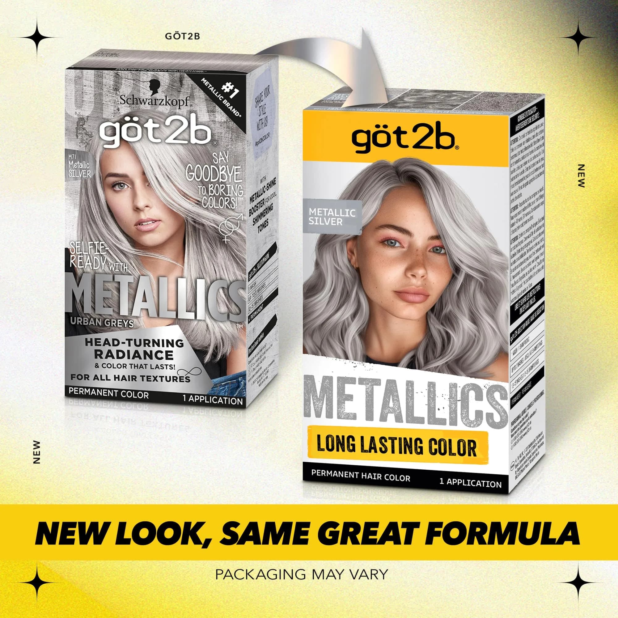 Got2B Metallics Permanent Hair Color M71 Metallic Silver 1 Count Cream | Multi-Dimensional Metallic Look - view 2