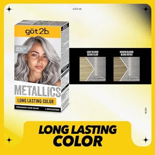 Got2B Metallics Permanent Hair Color M71 Metallic Silver 1 Count Cream | Multi-Dimensional Metallic Look thumbnail 3