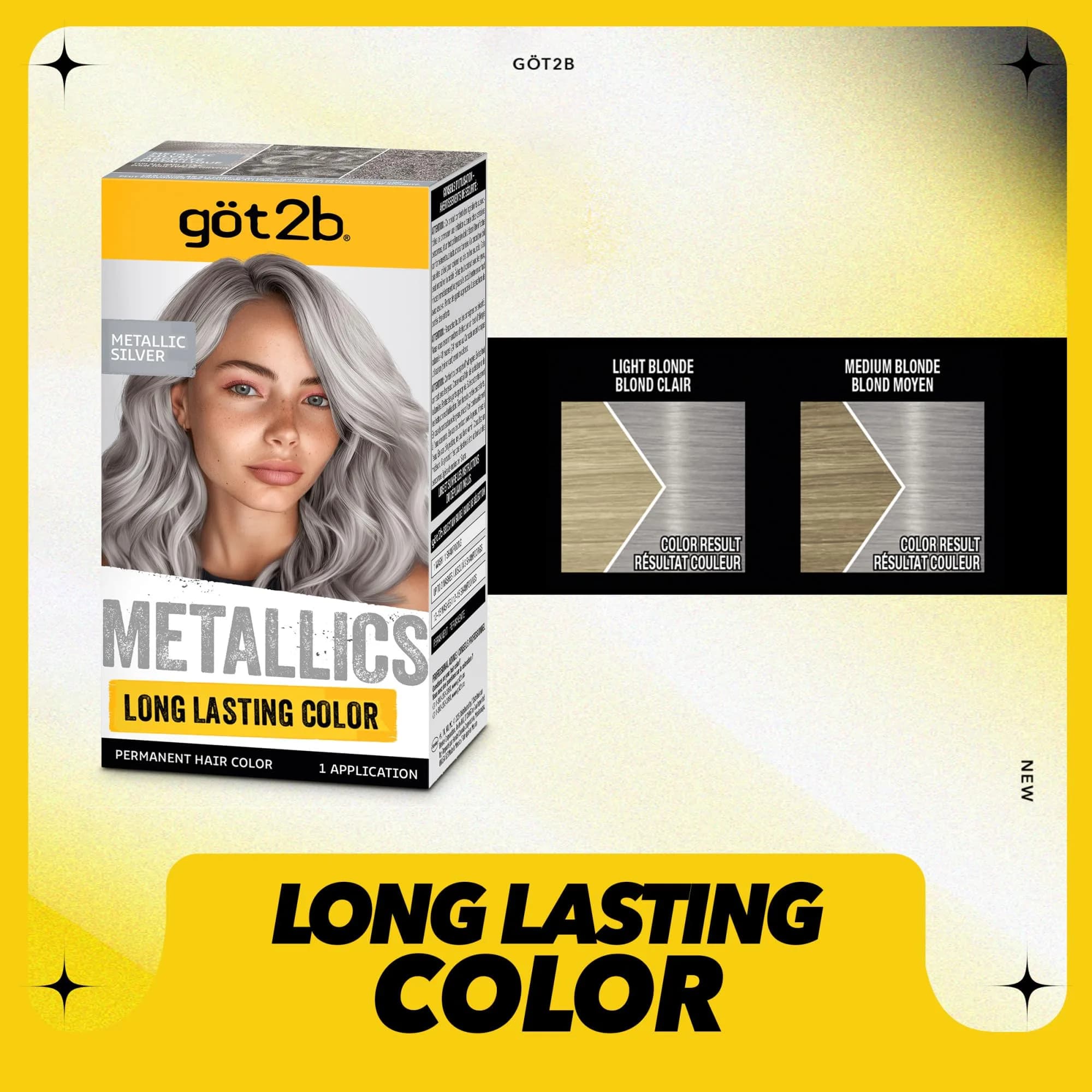 Got2B Metallics Permanent Hair Color M71 Metallic Silver 1 Count Cream | Multi-Dimensional Metallic Look - view 3