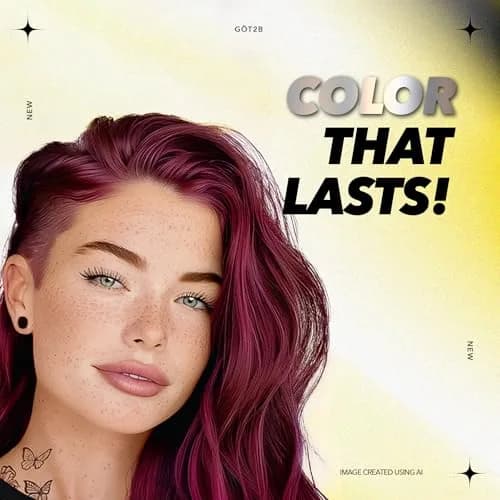 Got2B Metallics Permanent Hair Dye, Dark Ruby 68 | Vibrant Metallic Color, Up to 30 Washes, Complete Kit thumbnail 5