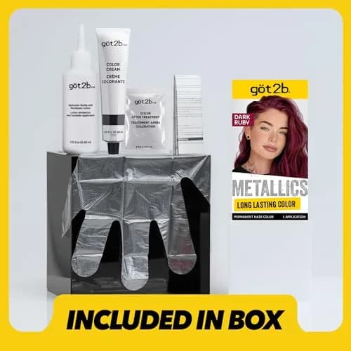 Got2B Metallics Permanent Hair Dye, Dark Ruby 68 | Vibrant Metallic Color, Up to 30 Washes, Complete Kit thumbnail 7