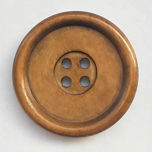 Chenkou Craft 30pcs 40mm Round Wood Buttons | Large Size Craft Sewing Buttons (Brown) thumbnail 3