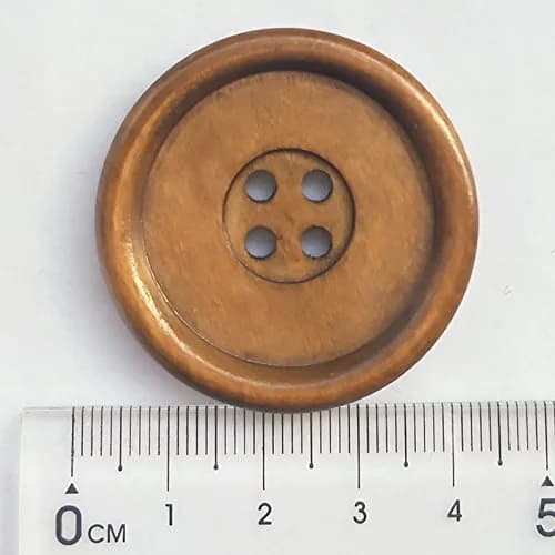 Chenkou Craft 30pcs 40mm Round Wood Buttons | Large Size Craft Sewing Buttons (Brown) thumbnail 7