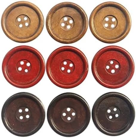 Chenkou Craft 30pcs 40mm Round Wood Buttons | Big Size Craft Sewing Buttons thumbnail 1