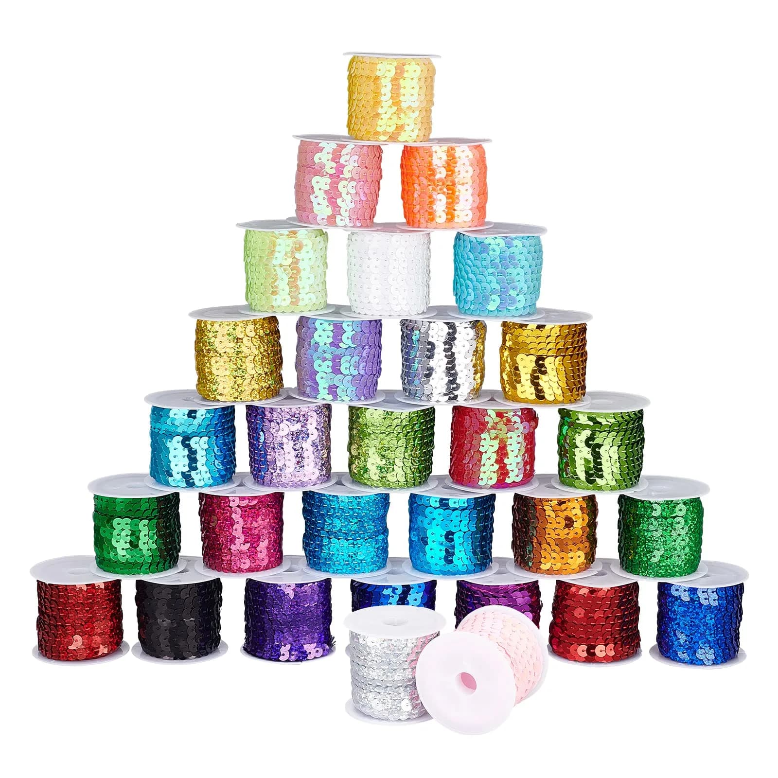 PH PandaHall 30 Color Flat Sequin Strip 6mm (0.24 inch) | 150 Yards Total Craft Embellishment Ribbon - view 6