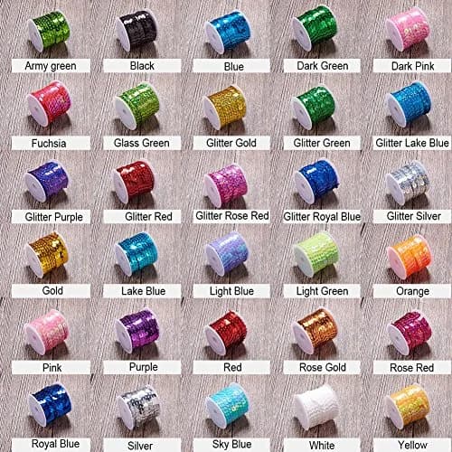 PH PandaHall 30 Color Flat Sequin Strip 6mm (0.24 inch) | 150 Yards Total Craft Embellishment Ribbon thumbnail 7