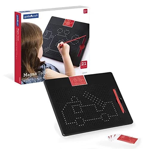 Guidecraft Magna Tablet with 10 Double-sided Design Cards | Magnetic Drawing Board for Kids, S.T.E.M Learning & Educational Toy (12"L x 10"W) thumbnail 1