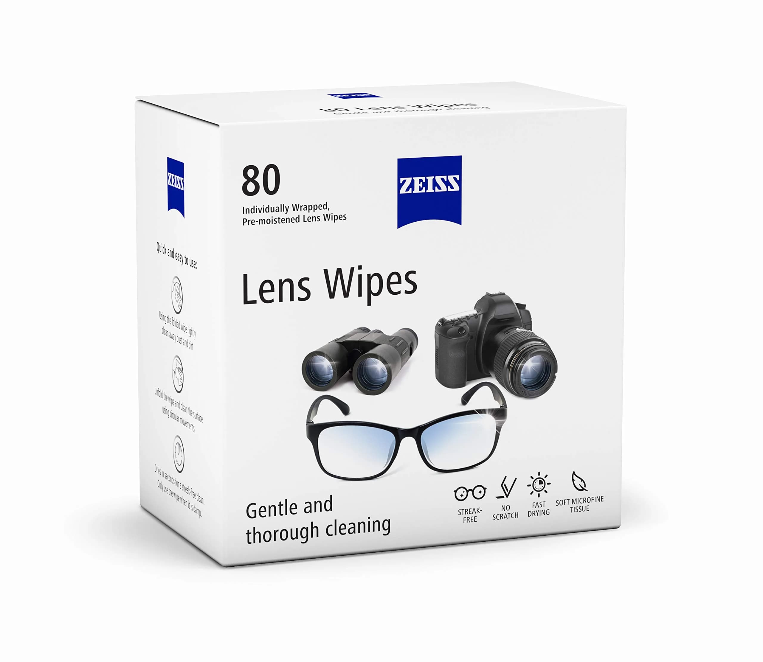 ZEISS Pre-Moistened Lens Cleaning Wipes, 80 Count | Gentle & Safe for All Optics - view 3