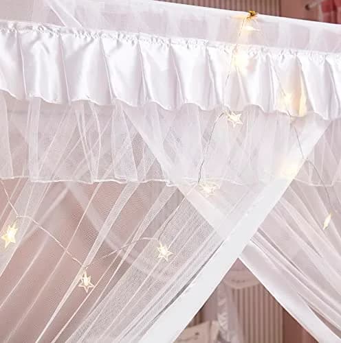 Mengersi Bed Canopy for Queen Size | Princess Bedroom Decoration & Mosquito Net (84x78x78 inches) thumbnail 7