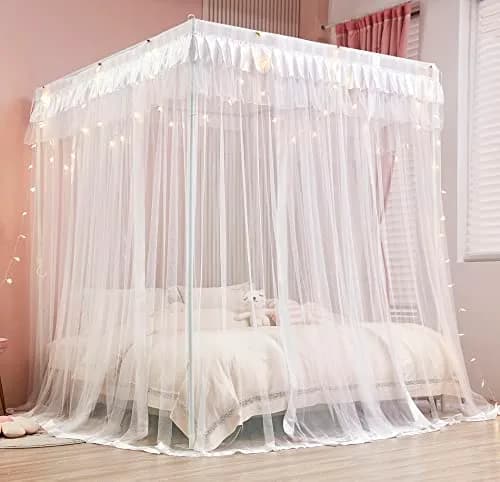 Mengersi Bed Canopy for Queen Size | Princess Bedroom Decoration & Mosquito Net (84x78x78 inches) thumbnail 2