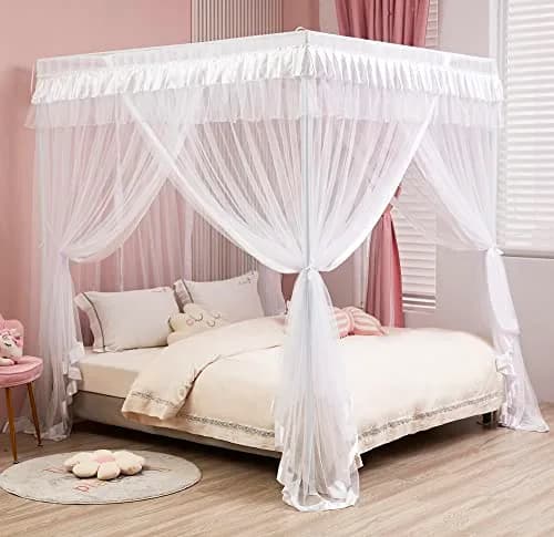 Mengersi Bed Canopy for Queen Size | Princess Bedroom Decoration & Mosquito Net (84x78x78 inches) thumbnail 3