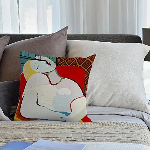 HGOD DESIGNS Picasso Le Reve The Dream Throw Pillow Cover 18 x 18 inch | Artistic Home Decor thumbnail 4