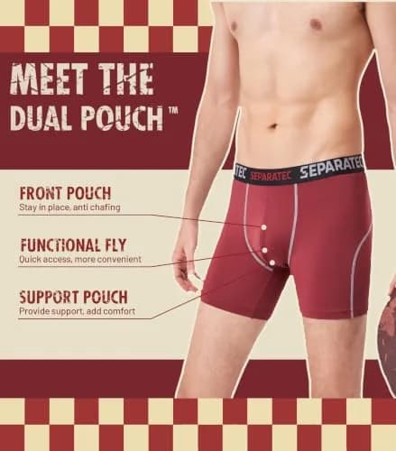 Separatec Anti Chafing Underwear Men Dual Pouch Boxer Briefs Multi-pack | Supportive, Moisture-Wicking & Comfortable (70-120 chars) thumbnail 2