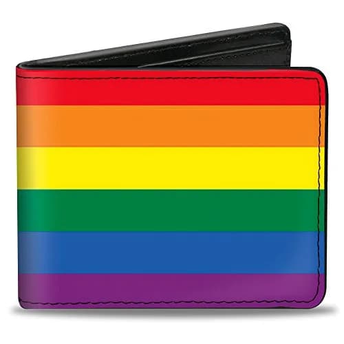 Buckle-Down Men's Flag Pride Rainbow Bi Fold Wallet, Multicolor, 10.16 cm x 8.89 cm (4.0 x 3.5 inches) thumbnail 1