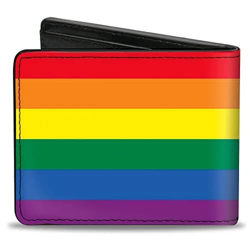 Buckle-Down Men's Flag Pride Rainbow Bi Fold Wallet, Multicolor, 10.16 cm x 8.89 cm (4.0 x 3.5 inches) thumbnail 2