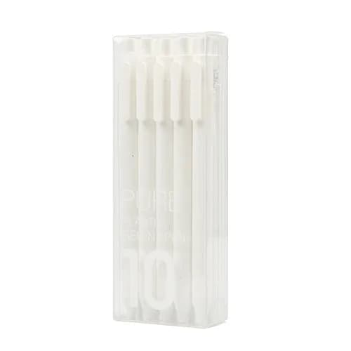 NINGSA Retractable Gel Ink Pens 0.5mm Extra Fine Point, Pack of 10 (Black Ink White Rod) thumbnail 1