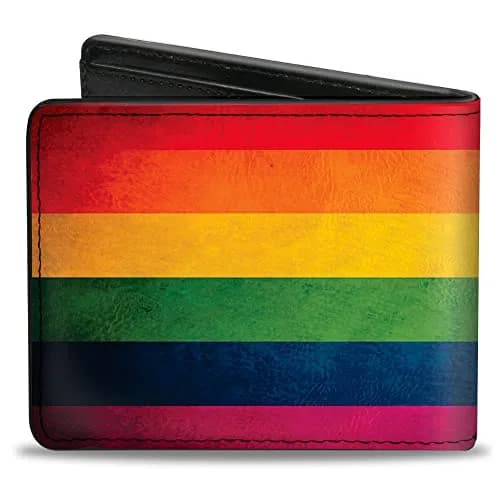 Buckle-Down Flag Pride Distressed Rainbow Bifold Wallet Multicolor 10.16cm (4.0in) x 8.89cm (3.5in) | Officially Licensed Vegan Leather thumbnail 2