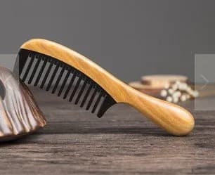 Myhsmooth Wide Tooth Handmade No Static Buffalo Horn Comb with Green Sandalwood Handle | Traditional Craft for Hair Care (70-120 chars) thumbnail 10
