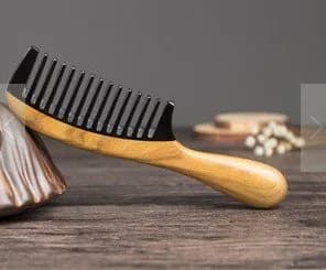 Myhsmooth Wide Tooth Handmade No Static Buffalo Horn Comb with Green Sandalwood Handle | Traditional Craft for Hair Care (70-120 chars) thumbnail 13