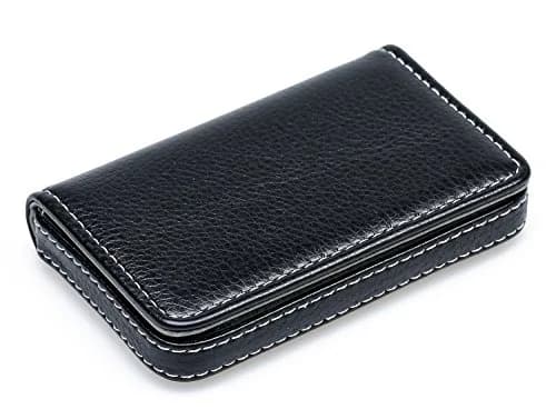 AI-DEE RFID Blocking Wallet Minimalist Leather Business Credit Card Holder Black | Holds 10-12 Credit Cards thumbnail 5