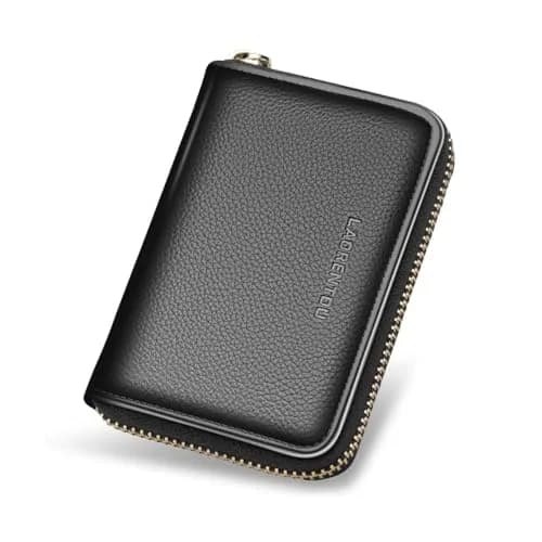 LAORENTOU Men Wallet Genuine Leather Card Holder for Men | Slim, Full-Grain Cowhide, RFID-Blocking (Black) thumbnail 2