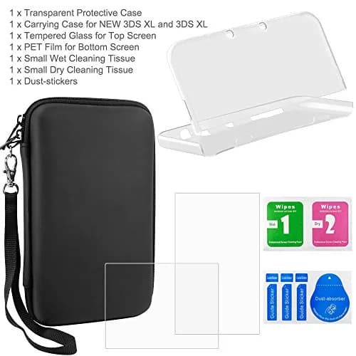AFUNTA Hard Shell Travel Case for NEW 3DS XL & 3DS XL with Crystal Cover & Screen Protectors | Fits 2 Consoles & Accessories thumbnail 3