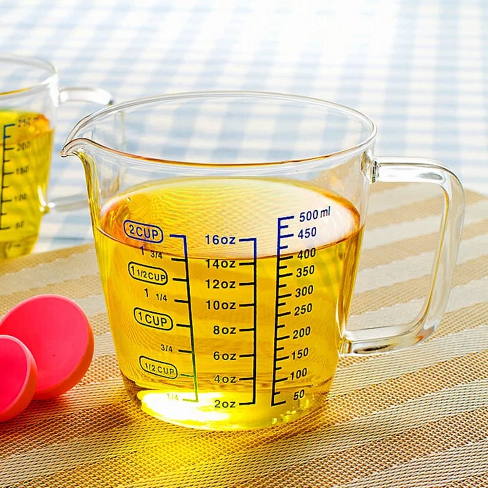 Aracoware Measuring Cup 2 Cup Borosilicate Glass | Easy Read 50ML Scale (70-120 chars) — 2 cup glass measuring cup