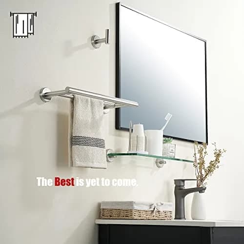 JQK Double Towel Bar 30cm (12 Inch Usable) Brushed Stainless Steel | Rust-Proof Wall Mount for Bathrooms thumbnail 4
