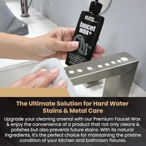 FLITZ Faucet Wax Plus - 3.4oz USA-Made Water-Based Metal & Granite Polish for Water Stains & Fingerprints thumbnail 7