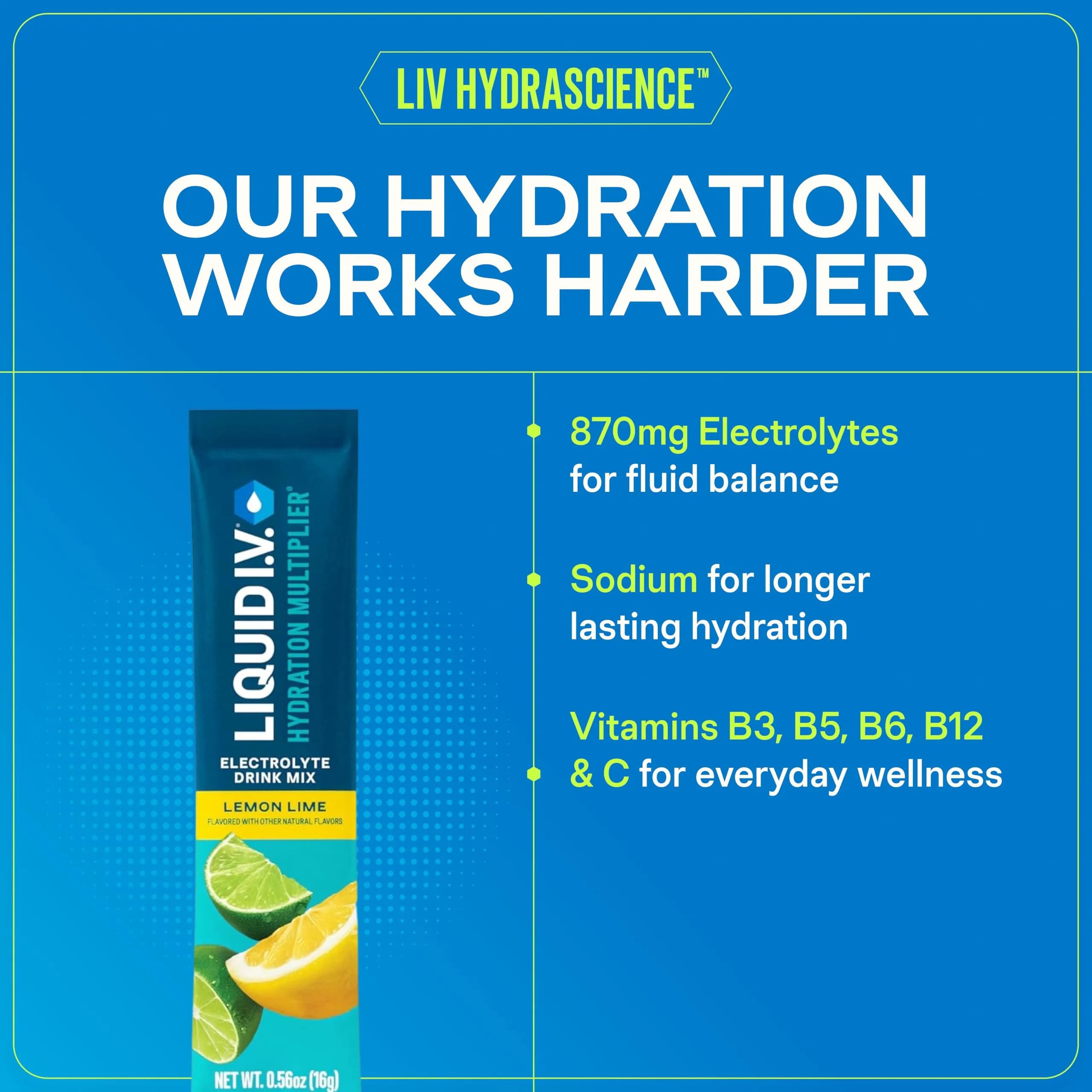 Liquid I.V. Hydration Electrolytes Acai Berry 16 Count Stick Pack | Faster Hydration Than Water - view 4