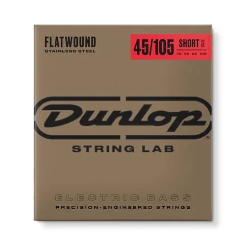 Jim Dunlop Stainless Steel Flatwound Short Scale Bass Strings 45-105 | Vintage Warmth & Modern Playability thumbnail 1