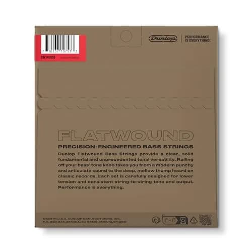 Jim Dunlop Stainless Steel Flatwound Short Scale Bass Strings 45-105 | Vintage Warmth & Modern Playability thumbnail 8