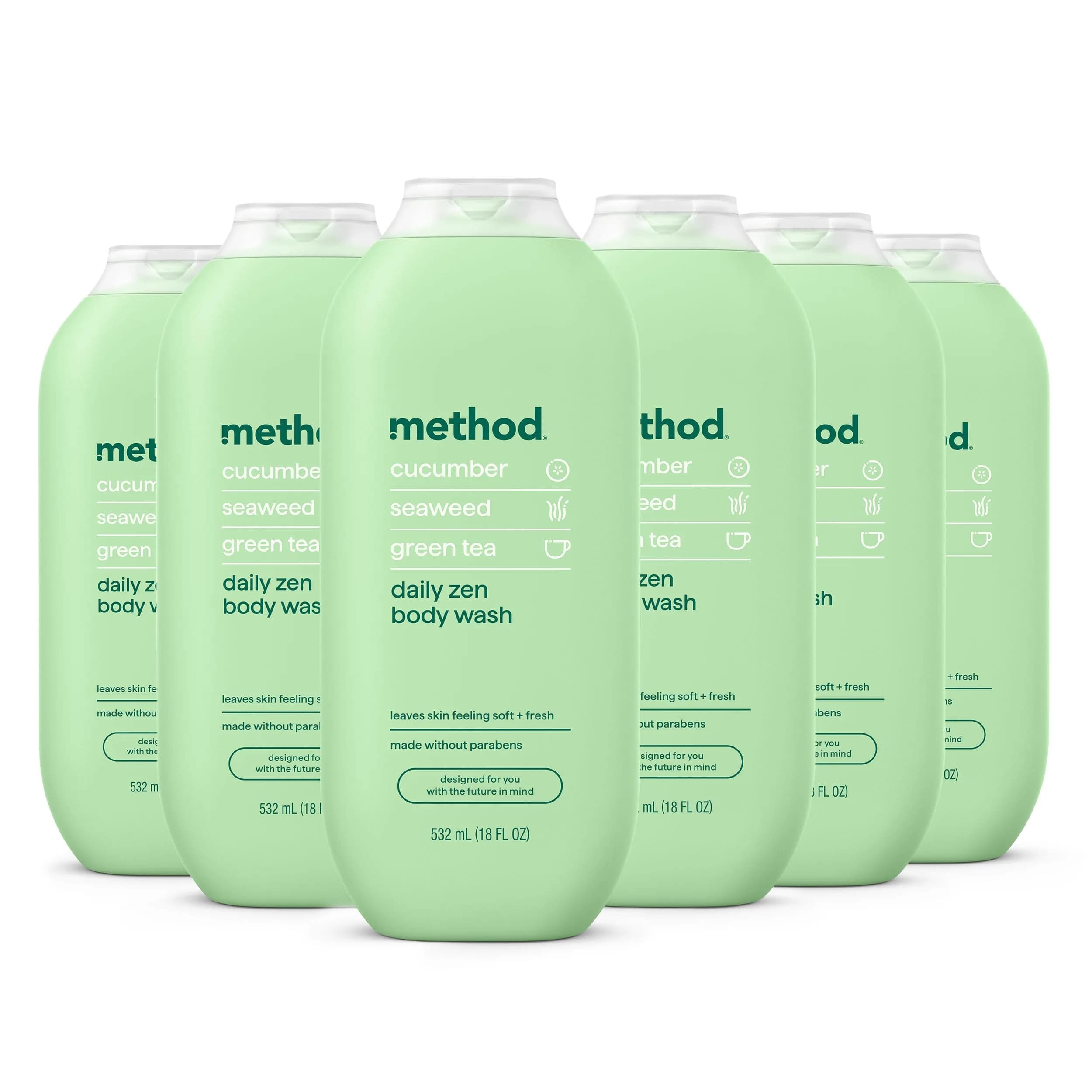 method Daily Zen Body Wash | 18 fl oz (532ml) Pack of 6 | Hydrating & Moisturizing for All Skin Types - main product image