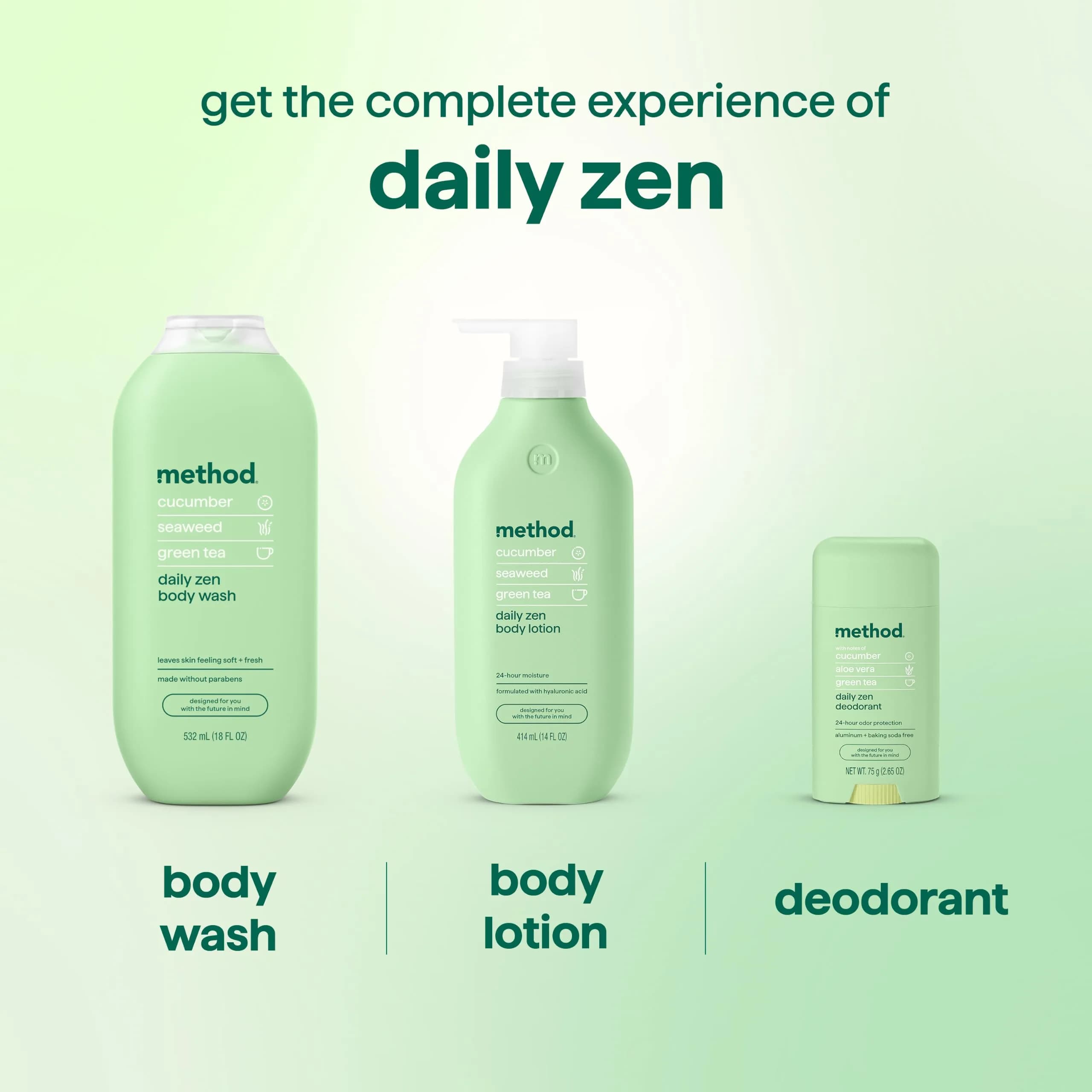 method Daily Zen Body Wash | 18 fl oz (532ml) Pack of 6 | Hydrating & Moisturizing for All Skin Types - view 8