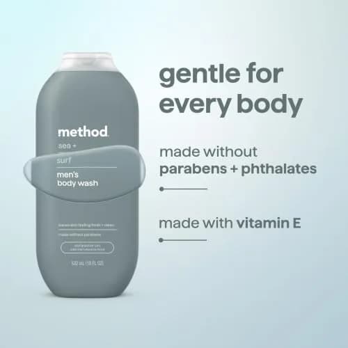 method Men’s Body Wash Sea + Surf 108 fl oz (3.2 L) | Gentle Daily Cleanse for All Skin Types thumbnail 6