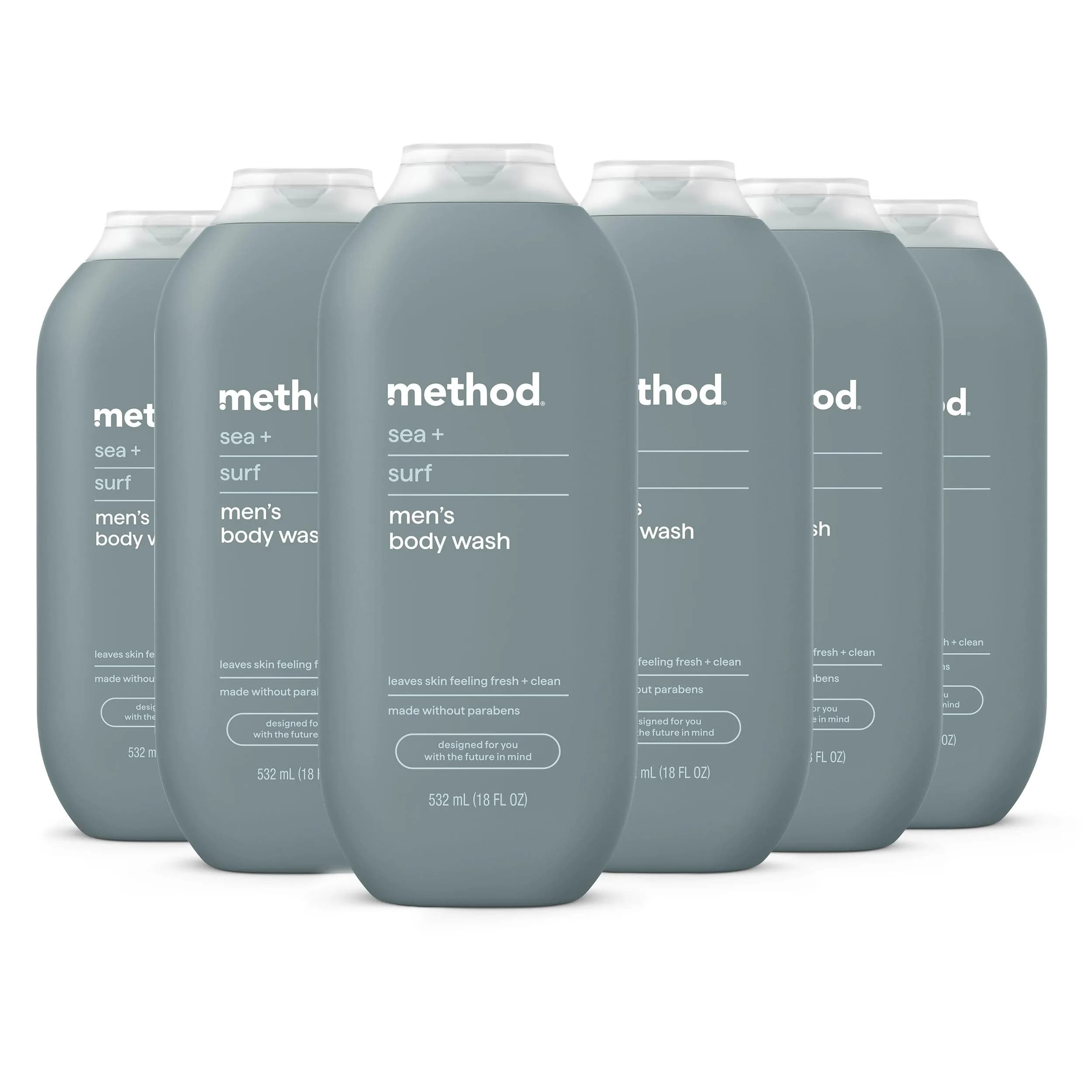 method Men’s Body Wash Sea + Surf 108 fl oz (3.2 L) | Gentle Daily Cleanse for All Skin Types - main product image
