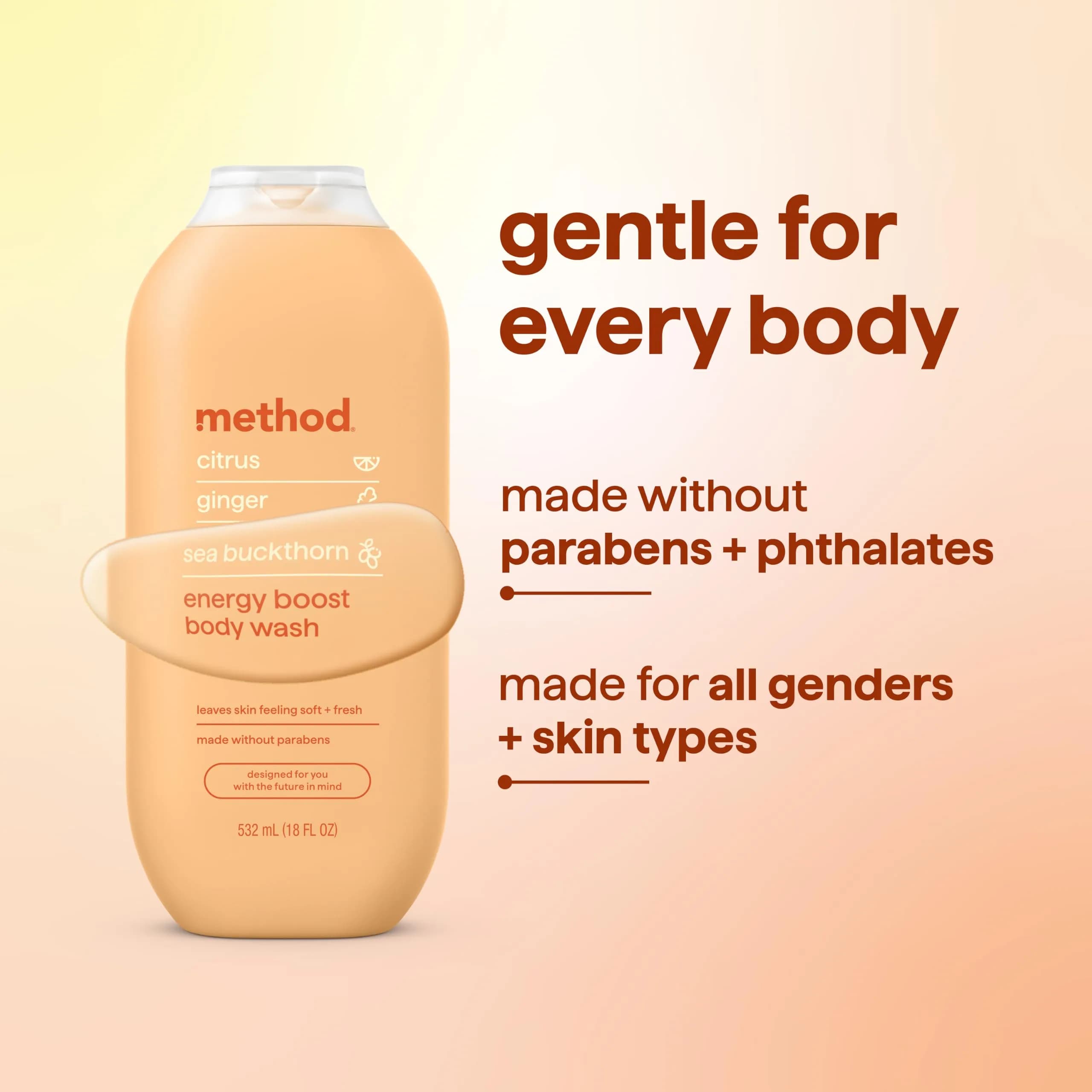 method Energy Boost Body Wash | 108 fl oz (18 fl oz, 6 Pack) | Hydrates & Refreshes Skin - view 6
