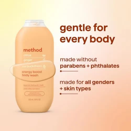 method Energy Boost Body Wash | 108 fl oz (18 fl oz, 6 Pack) | Hydrates & Refreshes Skin thumbnail 6