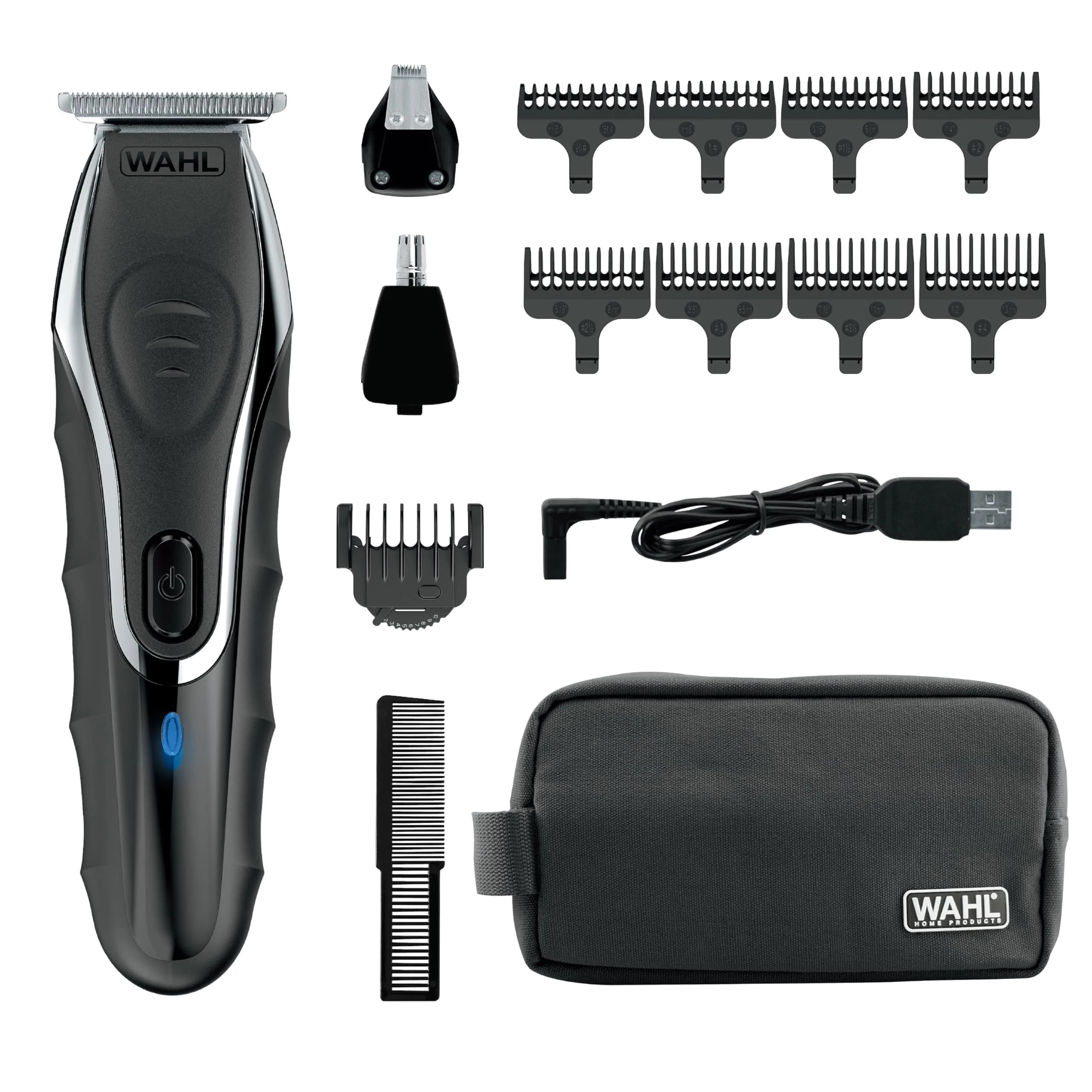 Wahl Aqua Blade Wet/Dry Rechargeable Lithium-Ion Beard Trimmer for Men | Waterproof Precision Grooming (110-120 chars) — Black, Silver